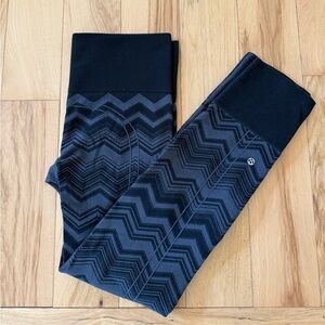lululemon athletica Thermal Black Chevron Leggings